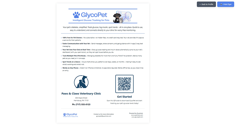 VetCare Branded Flyer Screenshot