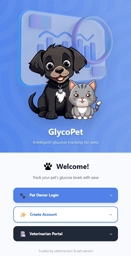 GlycoPet Landing Page Screenshot