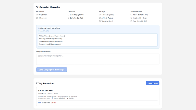 VetCare Tracking Screenshot